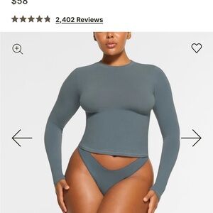 SKIMS Long Sleeve Top in Slate Blue